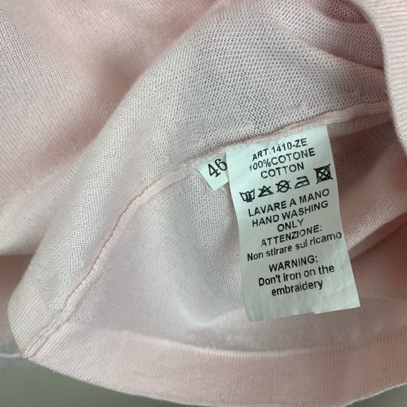 Alpha Massimo Rebecchi Pink Beaded Cardigan Floral Modest Flowers Prairie Preppy - Picture 2 of 6